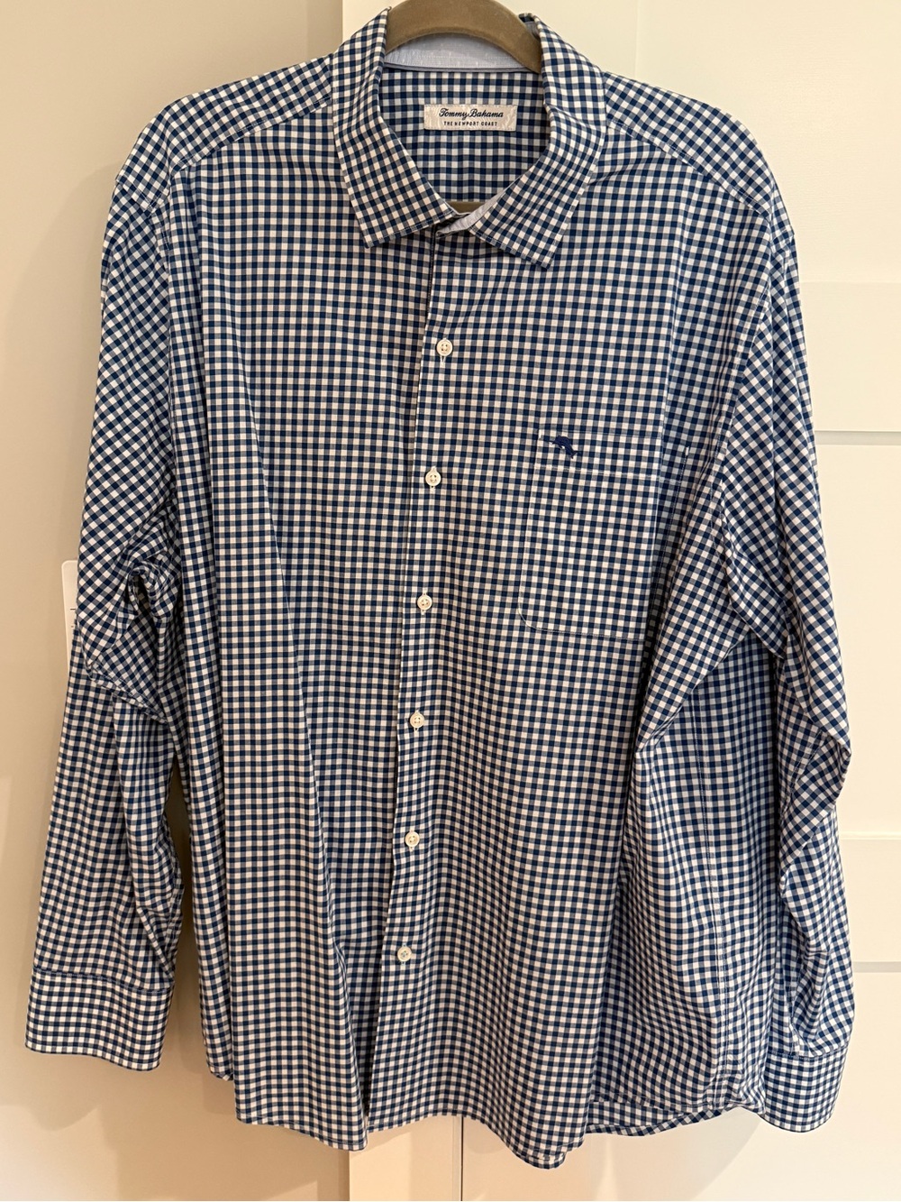 Tommy Bahama Navy and White Gingham Button-Down Shirt